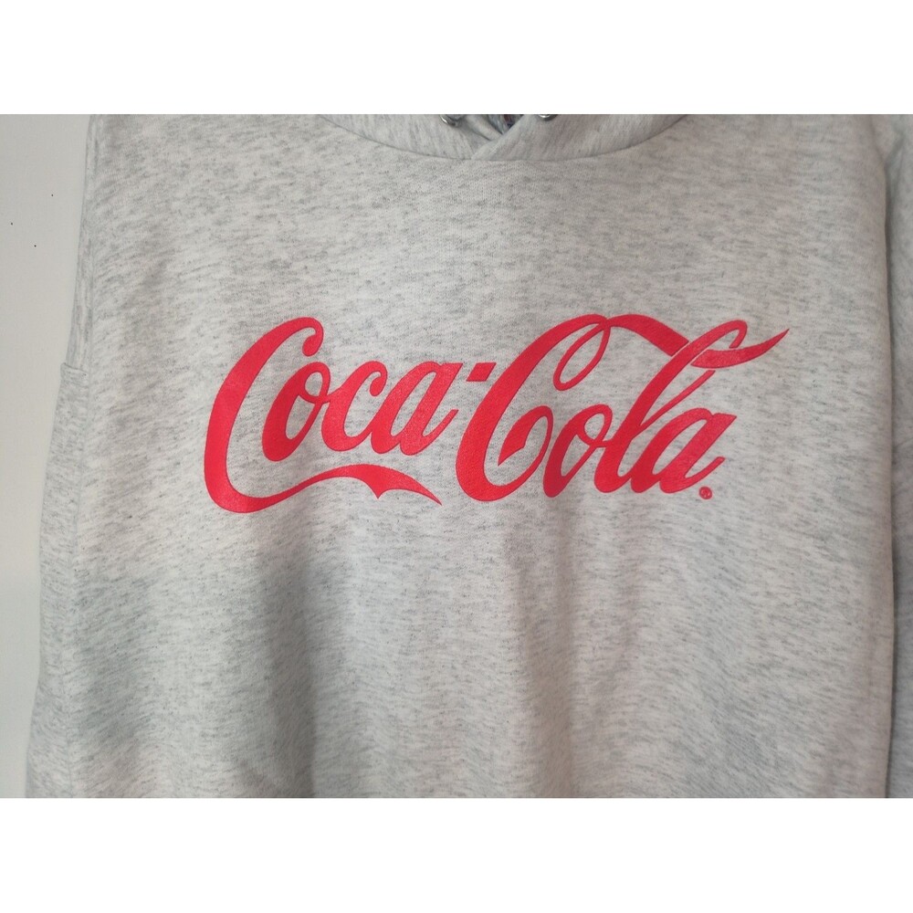 Vintage 80s Coca Cola Gray Hoodie Sweatshirt Hanes Tag New Old Stock Size XL